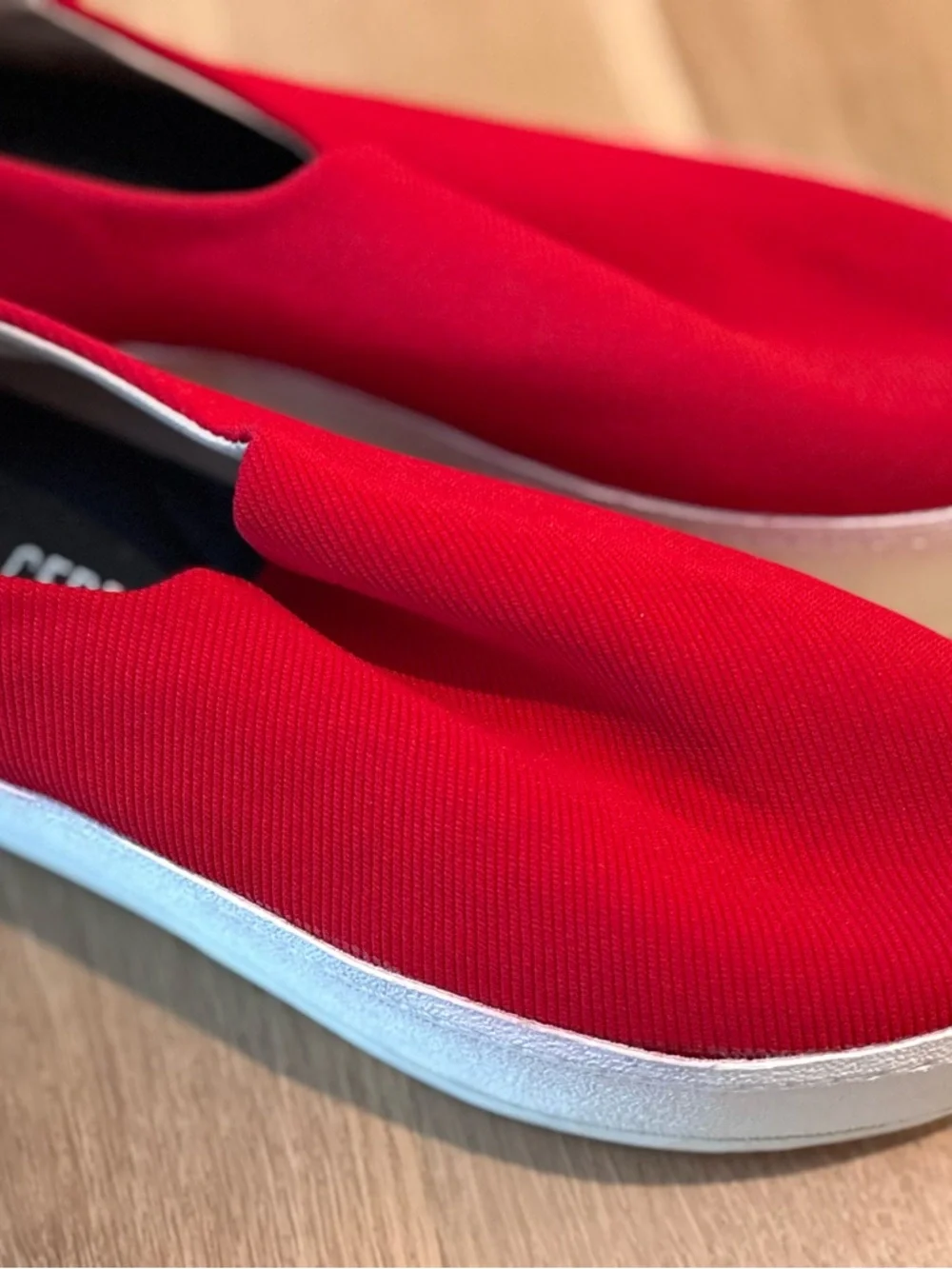 Opening Ceremony Red Slip-On Platform Sneakers